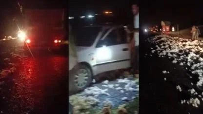 Şanlıurfa’da pamuk yüklü iki kamyon ve bir otomobil kazaya karıştı
