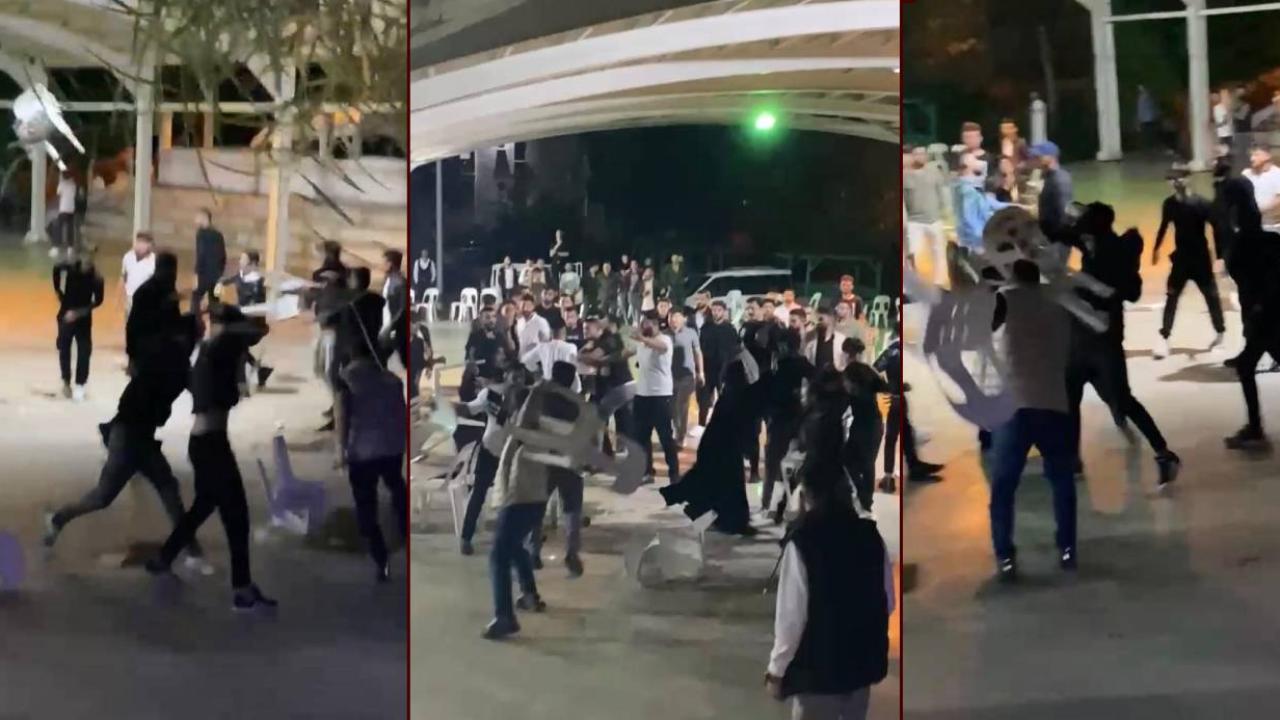Antalya’da düğünde çıkan kavgada sandalyeler havada uçuştu