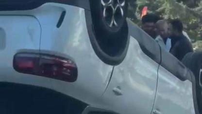 Araç takla attı: 1 yaralı