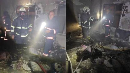 Bina yangını: 2 kişi dumandan etkilendi