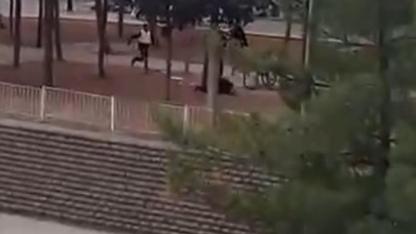 Karısını öldüren zanlının vurularak yakalanma anı kamerada