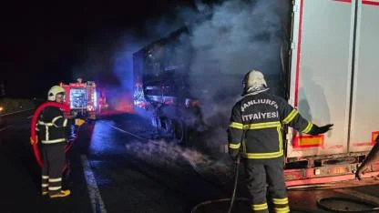 Salça yüklü TIR, alevlere teslim oldu