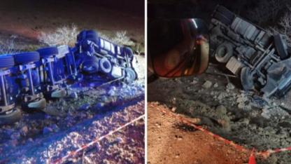 Şanlıurfa’da gübre yüklü TIR devrildi: 1 ölü