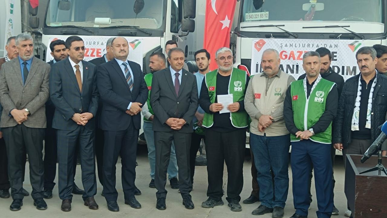 Şanlıurfa’dan Gazze’ye 4 TIR’lık insani yardım