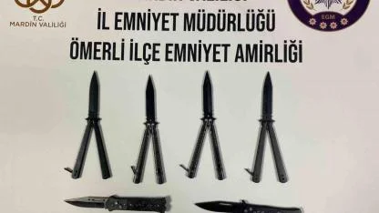 Seyyar satıcıda kelebek ve sustalı bıçak yakalandı