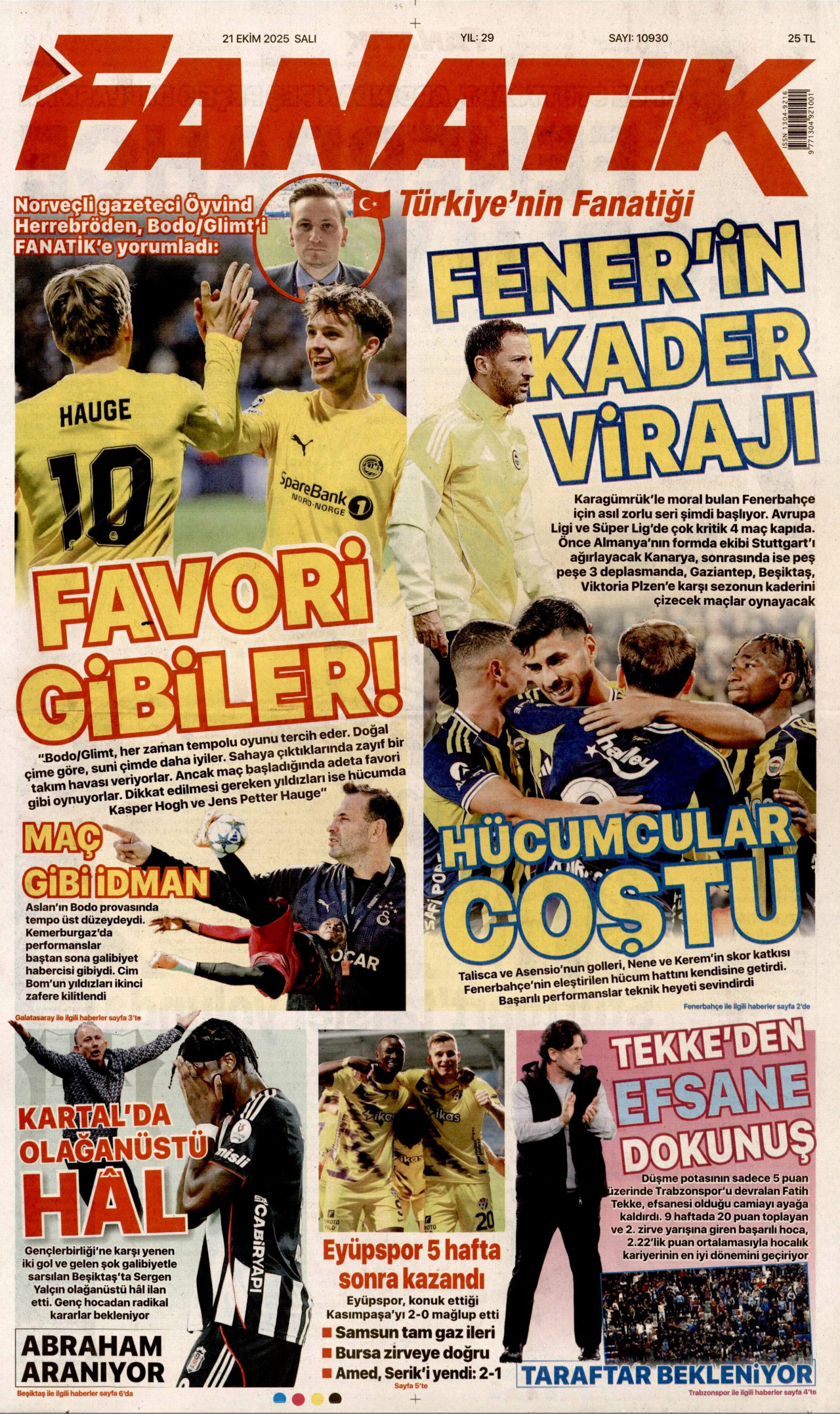 FANATİK Gazete Manşeti