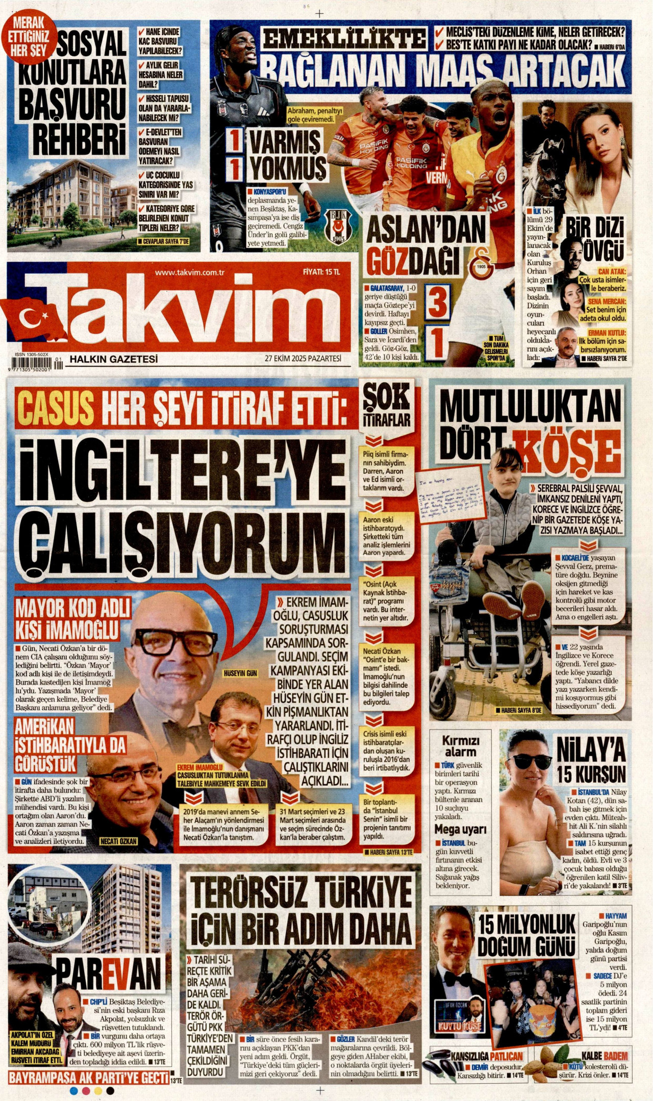TAKVİM Gazete Manşeti