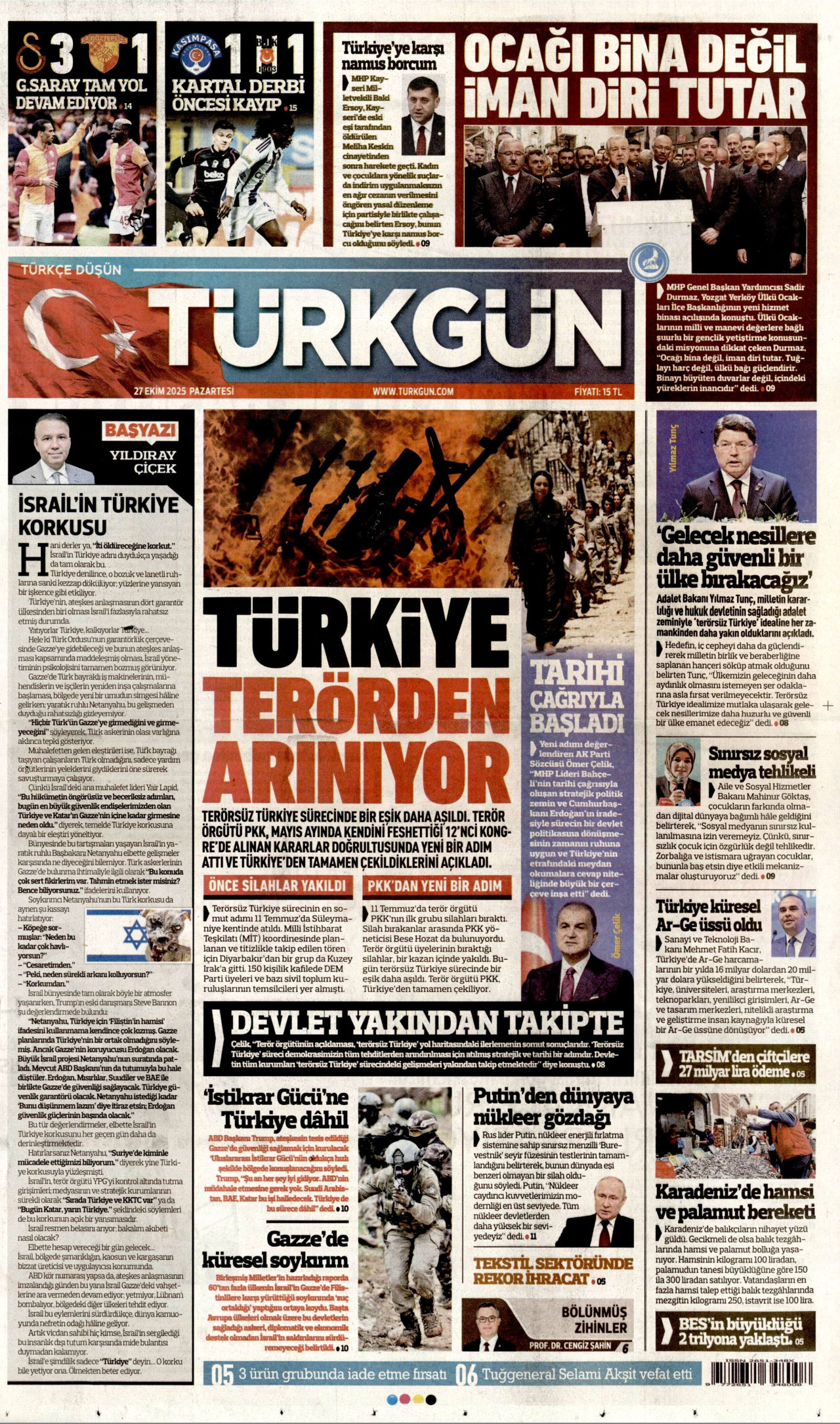 TÜRKGÜN Gazete Manşeti