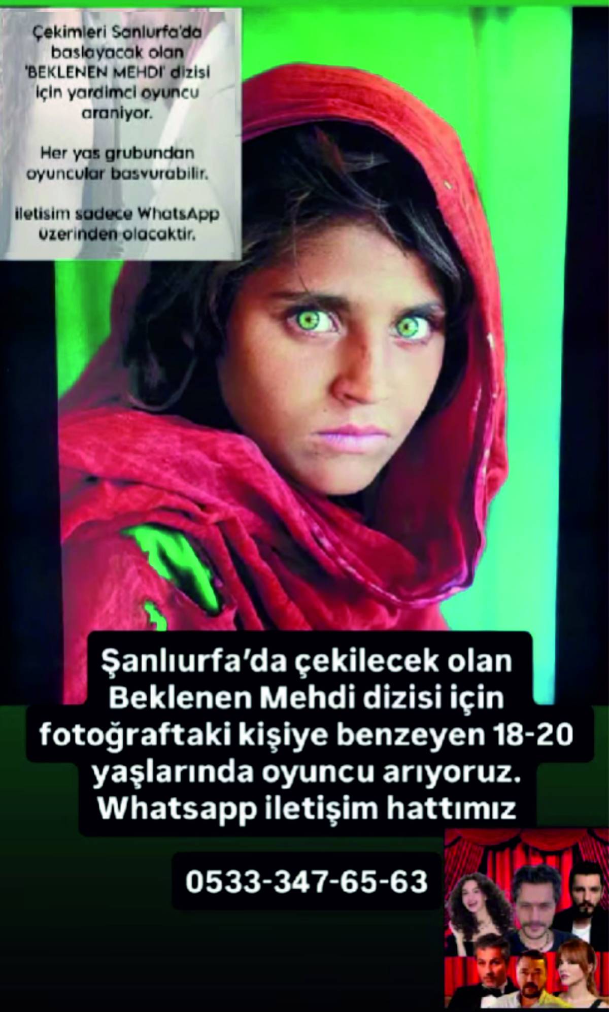 Şanlıurfa'da çekilen dizi için oyuncu aranıyor