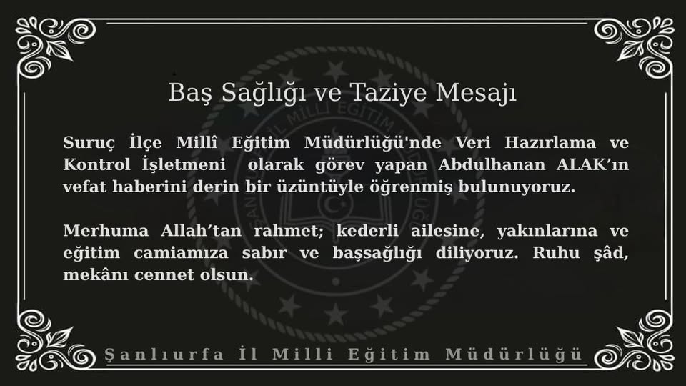 İl Milli Eğitim Müdürlüğü’nün acı günü