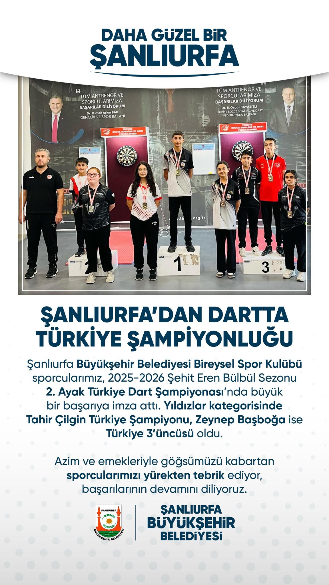 Şanlıurfa’dan dartta Türkiye şampiyonluğu