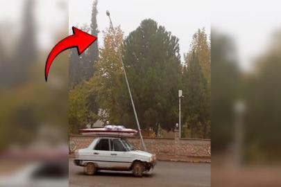 Aydınlatma direği faciaya davetiye çıkarıyor gibi