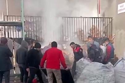 Geri dönüşüm tesisinde yangın korkuttu