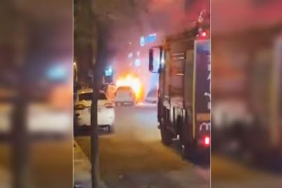 Şanlıurfa’da bir otomobil alevlere teslim oldu