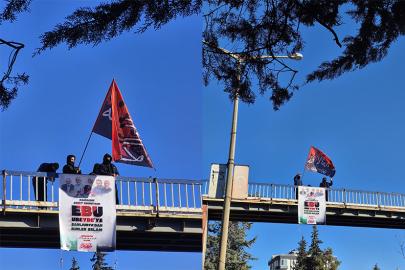 Şanlıurfa’da köprüde Ebu Ubeyde posteri asıldı