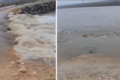 Yağışlarla birlikte Curcup Deresi coştu