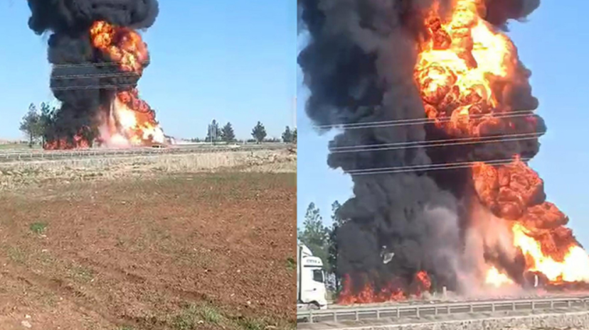 Akar yakıt yüklü tır alev topuna döndü: 1 yaralı