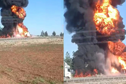 Akar yakıt yüklü tır alev topuna döndü: 1 yaralı