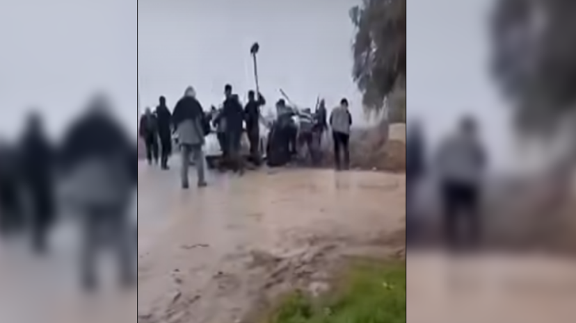 Arazi kavgasında taş ve sopalar havada uçuştu