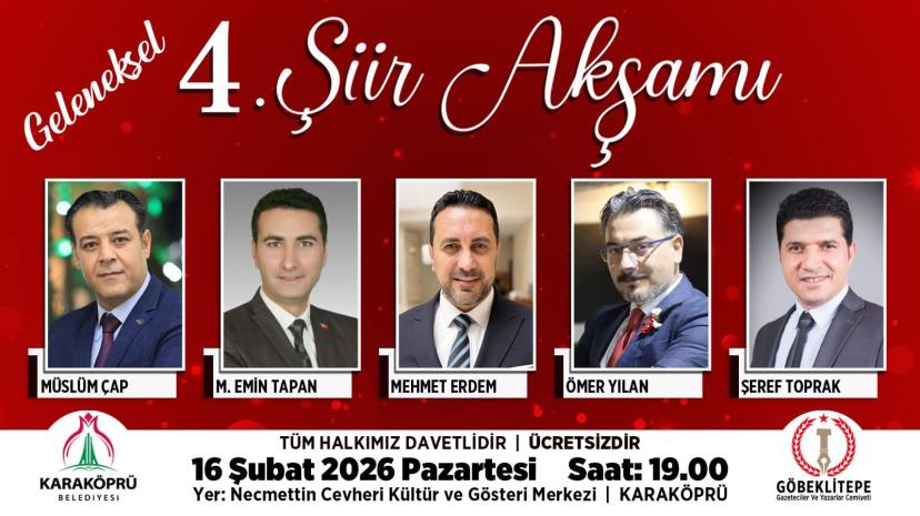 Şanlıurfalılar, bu etkinlikte şiire doyacak