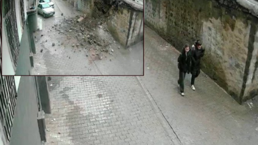Siverek’te duvar çöktü: 2 çocuk saniyelerle kurtuldu